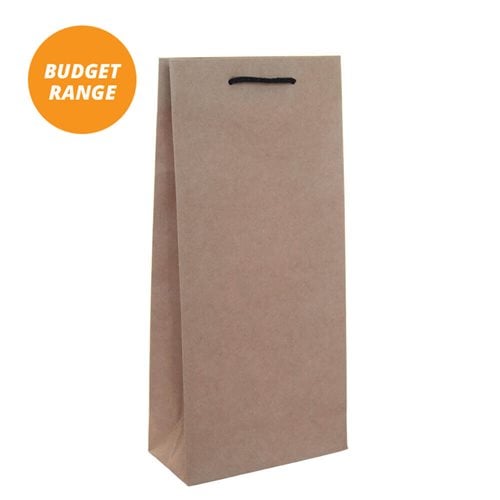 Budget Kraft Paper Double Wine Bottle Bags 180x390mm (Qty:100)