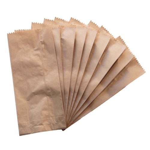 Flat Brown Paper Bags Size 2 115x245mm & 50mm Gusset (Qty:500)