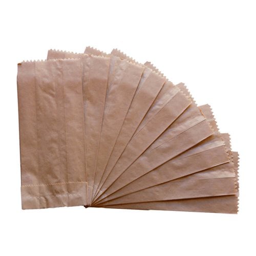 Flat Brown Paper Bags Size 1 90x195mm & 50mm Gusset (Qty:500)