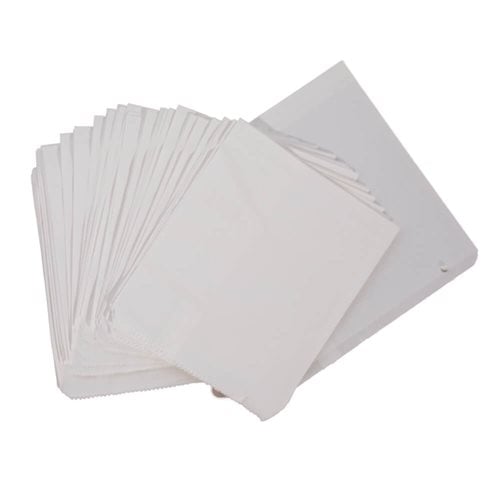 Flat Glossy White Paper Bags Size 1 165x180mm (Qty:500)