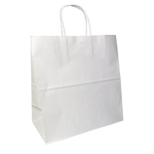 White Takeaway Paper Carry Bags 320x330mm (Qty:50)