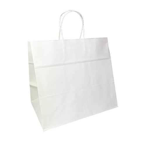 White Takeaway Paper Carry Bags 350x320mm (Qty:100)