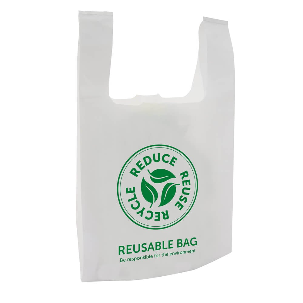 White Plastic Checkout Bags 200x400mm - 1500 bags | QIS Packaging
