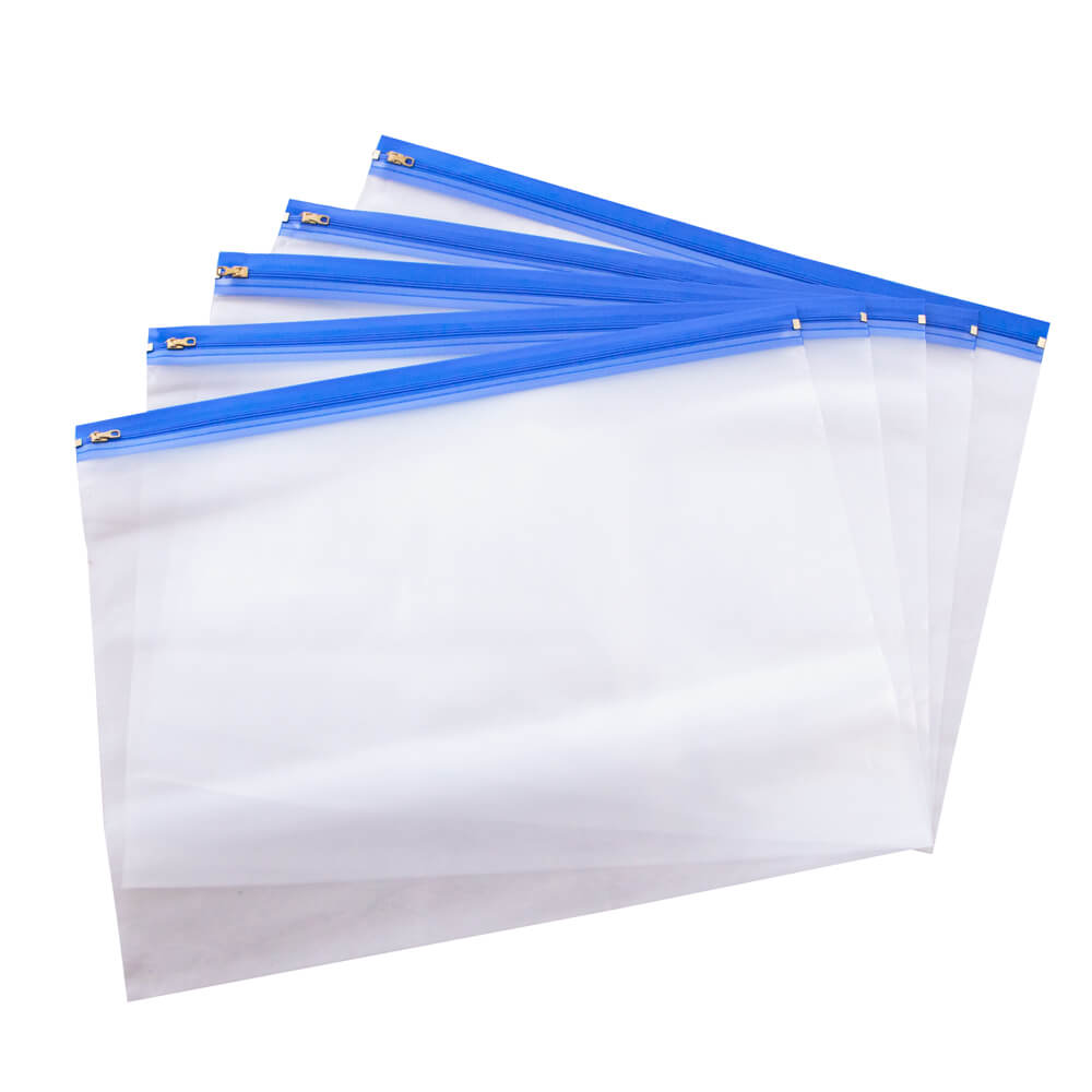 LDPE Plastic Zipper Document Bags 340x485mm Qty 25 QIS Packaging