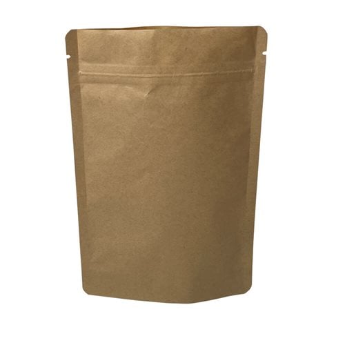 Slimline Kraft Paper Pouch Bags 138x205mm & 42mm Bottom Gusset (Qty:100)