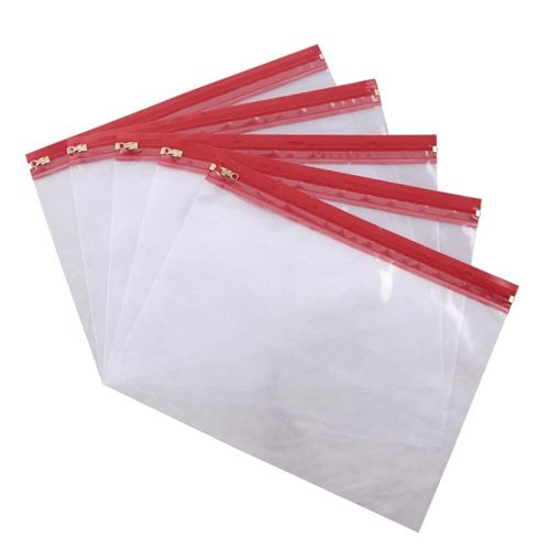 Plastic Zipper Document Bags 230x325mm (Qty:25)