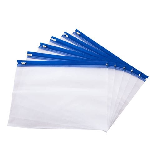 Plastic Zipper Document Bags 255x370mm (Qty:25)