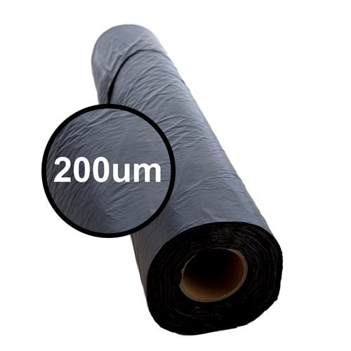 Builders Film Centrefold Roll - Black - 200µm - 1m opening to 2m