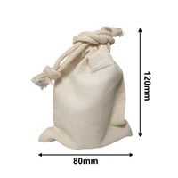 Drawstring Calico Bags 120x80mm | Natural Calico (Qty:50)