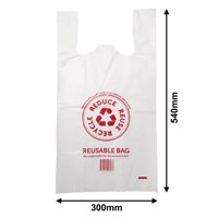 QLD Compliant Large White Singlet Checkout Bags 300x540mm (Qty:500)