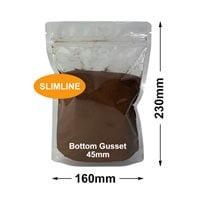 Clear Slimline Pouch Bags 160x230mm & 45mm Bottom Gusset (Qty:100)