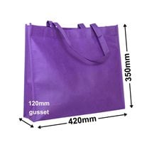 Purple Reusable NWPP Carry Bags 350x420mm (Qty:50)