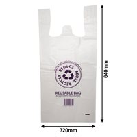 QLD Compliant Extra-Large White Singlet Checkout Bags 320x640mm (Qty:500)