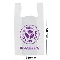 Extra-Large White Singlet Checkout Bags 320x640mm (Qty:500)