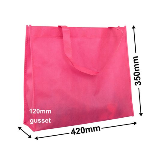 Reusable Eco Bags PINK Non woven Fabric Bag 350 x 420 QIS Packaging