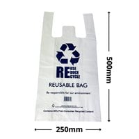 QLD Compliant Medium White Singlet Checkout Bags 250x500mm (Qty:1000)