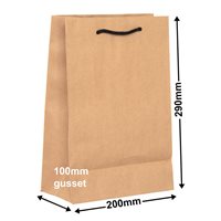 Deluxe Brown Paper Bags 200x290mm (Qty:250)