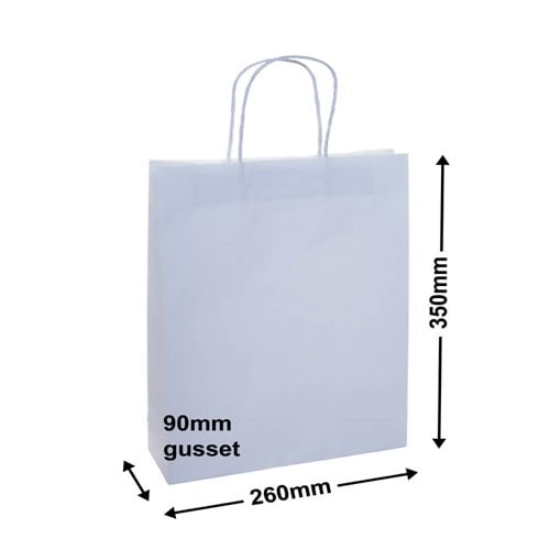 White paper shopping discount bags with handles