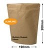 Slimline Kraft Paper Pouch Bags 190x260mm & 55mm Bottom Gusset (Qty:100)