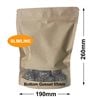 Slimline Kraft Paper Pouch Bags with Window 190x260mm & 55mm Bottom Gusset (Qty:100)
