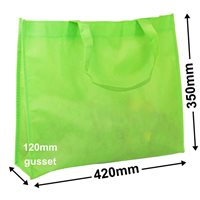 Lime Green Reusable NWPP Carry Bags 350x420mm (Qty:50)