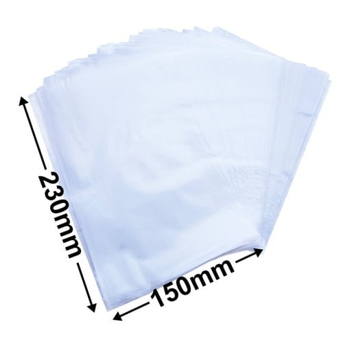 Poly Bags 150x230mm 35µm (Qty:1000) - dimensions