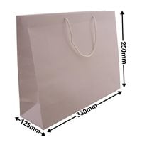 White Boutique Rope Handle Gloss Bags 330x250mm (Qty:100)